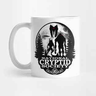 Bigfoot Dogman Mothman UFO Moon National Cryptid Society Crest Logo Mug